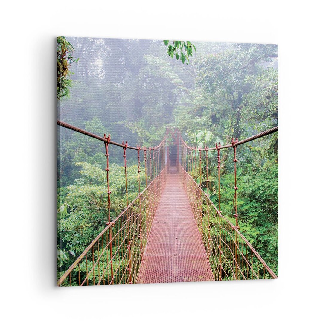 Leinwandbild Brücke aufgehängt Costa Rica