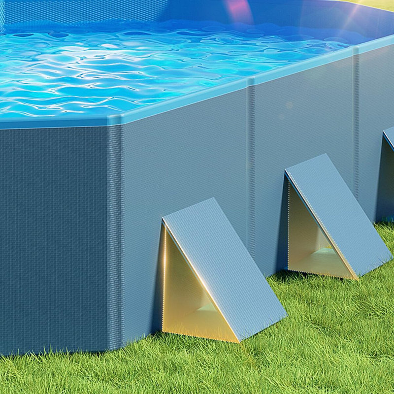 PVC,PE Square Pet Pool 12'' H x 71'' W x 39'' L, Blue/Dark Grey