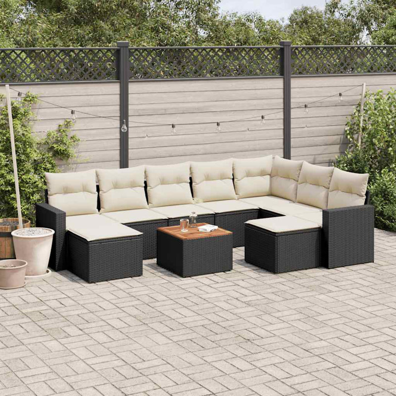 Vidaxl Garden Sofa Set Black