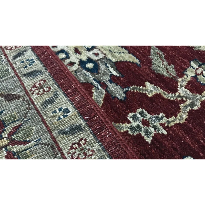 Ziegler Wool Oriental Area Rug in Wine/Beige