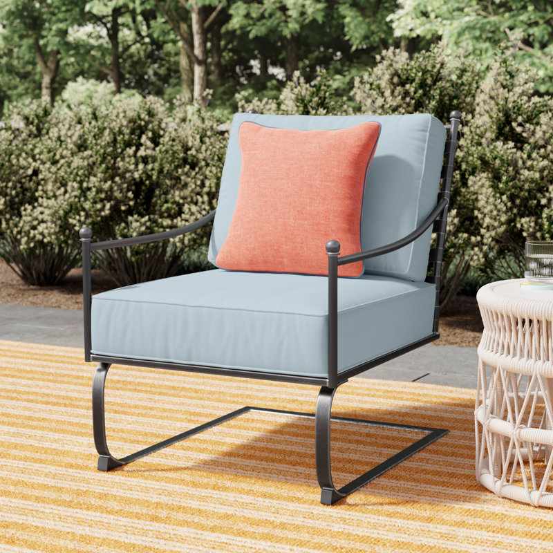 Lucier Patio Chair with Sunbrella Cushions, Canvas Skyline Sunbrella®