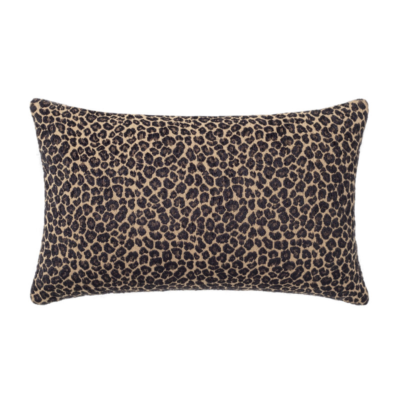 Light Gray Cotton Polyester Jacquard Lumbar Pillow 13" x 21"