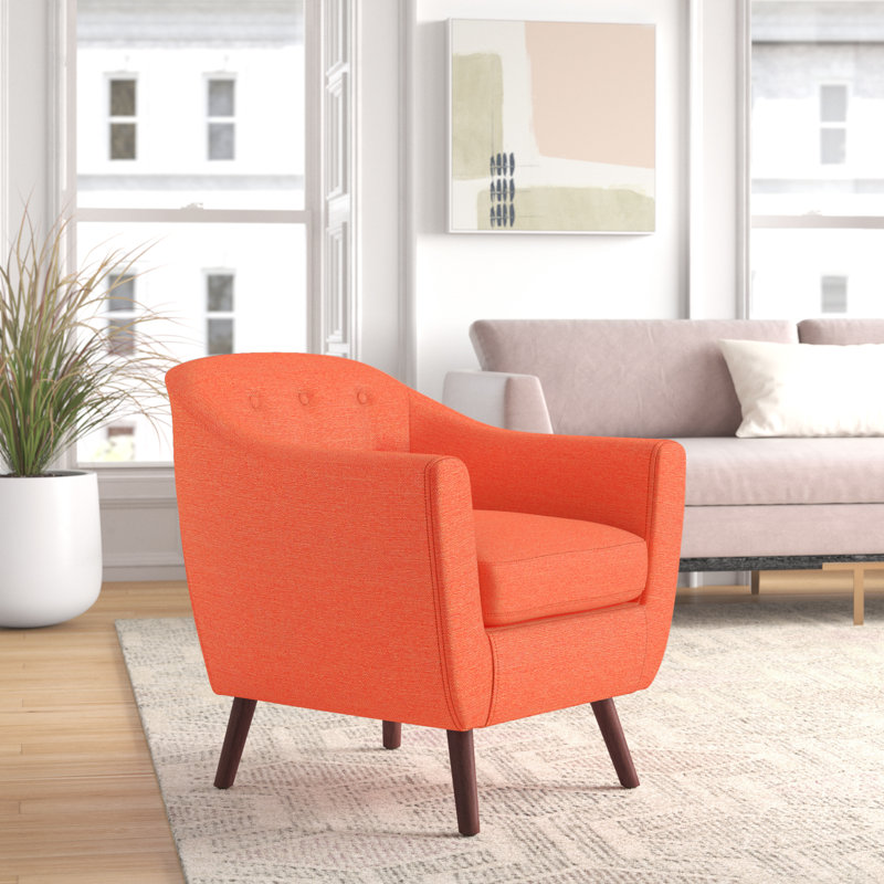 Amedee 28.34'' Wide Tufted Armchair, Orange