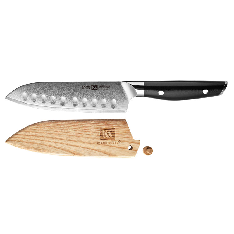 Couteau Santoku de 5,5 po Klaus Meyer Luxor (avec gaine en bois)