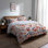 Ensemble de literie 3 pièces Garden - Ensemble de housse de couette et coussin décoratif Nature