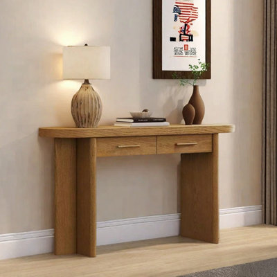 Console Mid-Century moderne en bois massif