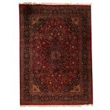 Wool Oriental Area Rug in Navy