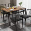 5 Piece Dining Table Set for 4 with Rectangular Wood Table and Upholstered Chairs for Small Spaces