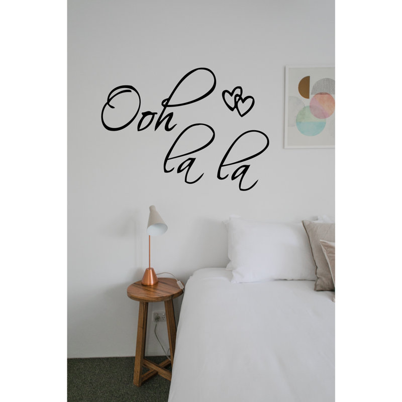 Adhésif décoratif citation en vinyle Ooh LA LA Paris, H 27 po x l 20 po, Brun