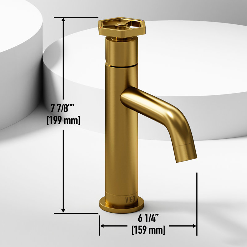 Robinet de salle de bain monocorps et monotrou H 8 po Ruxton, Or brossé mat