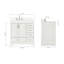Meuble-lavabo sur pied simple 37 po avec plateau en quartz blanc Abshire-93359476