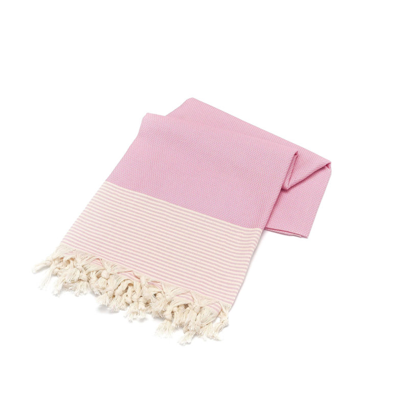 Serviette de plage 100% coton Clery, Rose