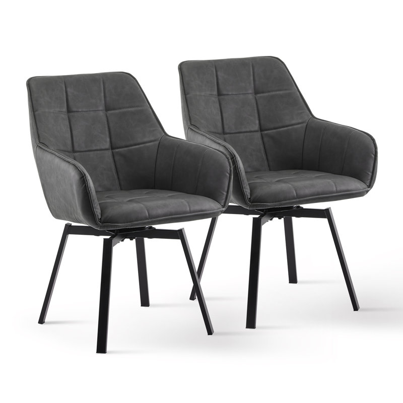 Byun 48cm H Upholstered Metal Armchair, Grey