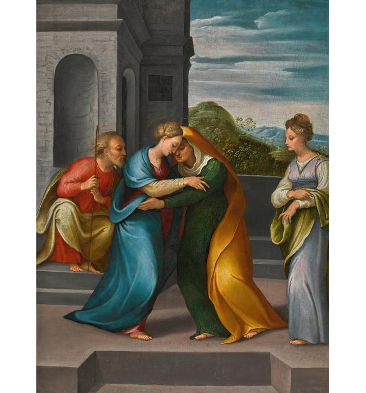 "The Visitation" by  Girolamo Marchesi - Gallery Wrap Canvas Wall Art, H 18 po x l 14 po