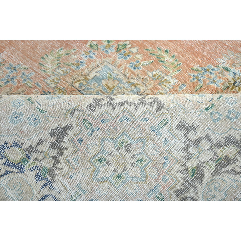 High-Quality Hand-Knotted Rose And Charcoal Area Rug