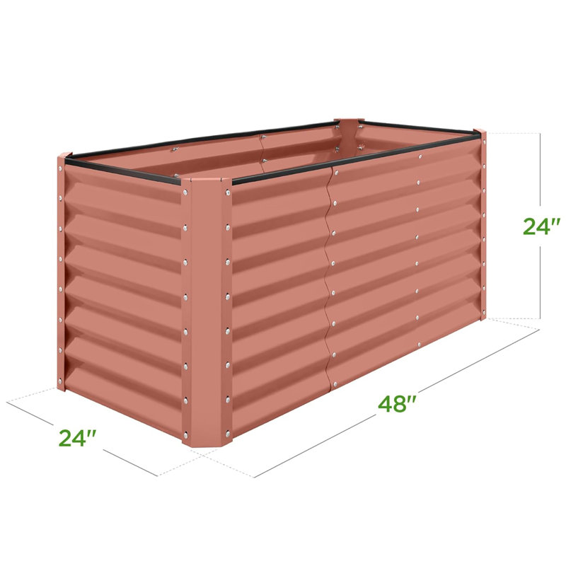 4x2x2 ft Outdoor Metal Raised Garden Bed, Spacious Deep-Root Planter for Veggies, Flowers & Herbs (119 Gallon Capacity)