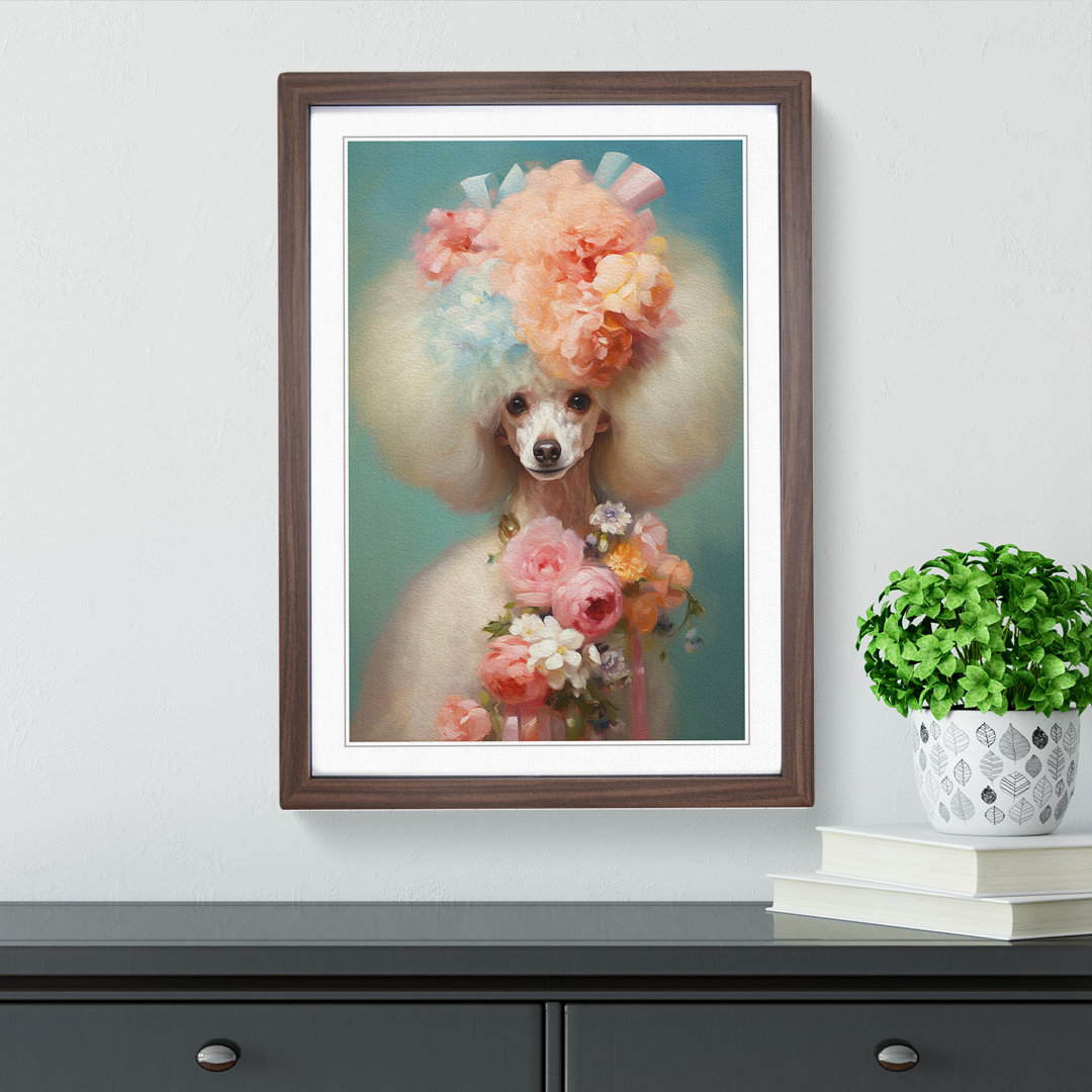 Poodle Impressionism - Single Picture Frame Print on Wood