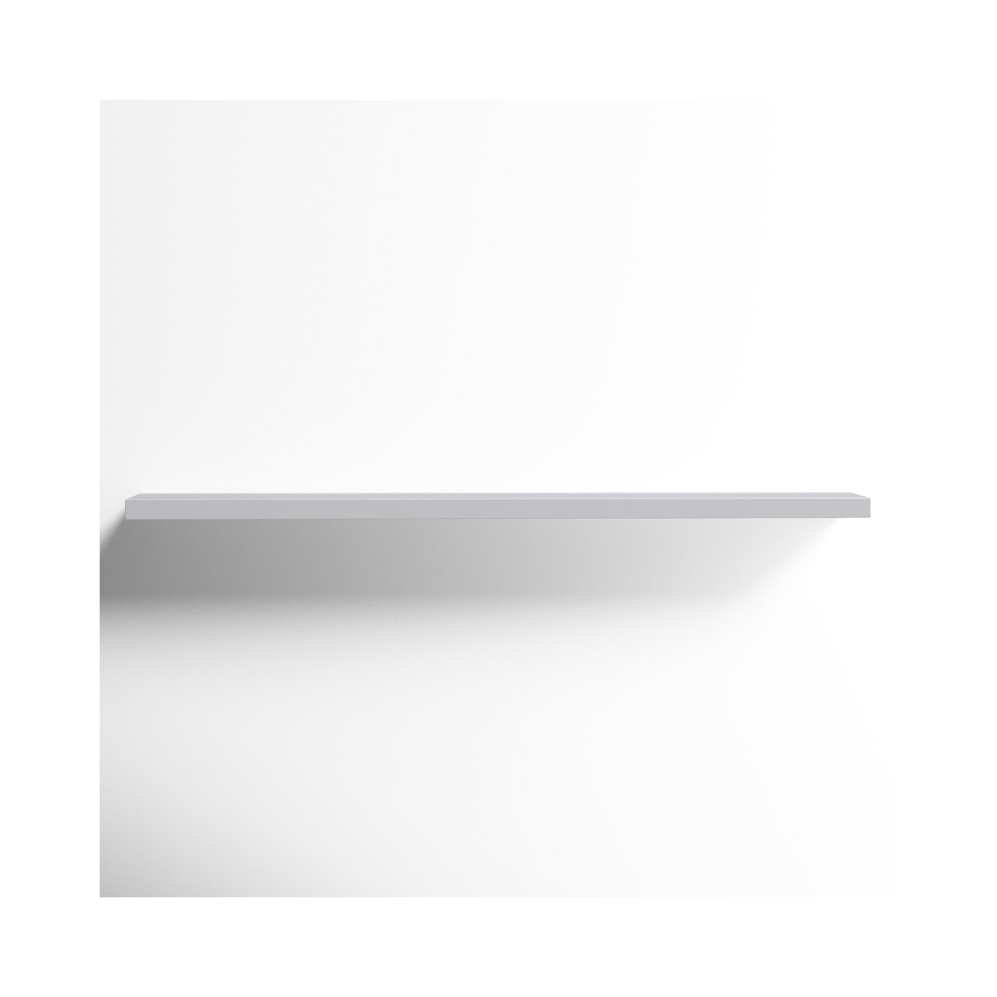 Sherice Floating Shelf, White, 1.97" H x 74.81" W x 10.24" D
