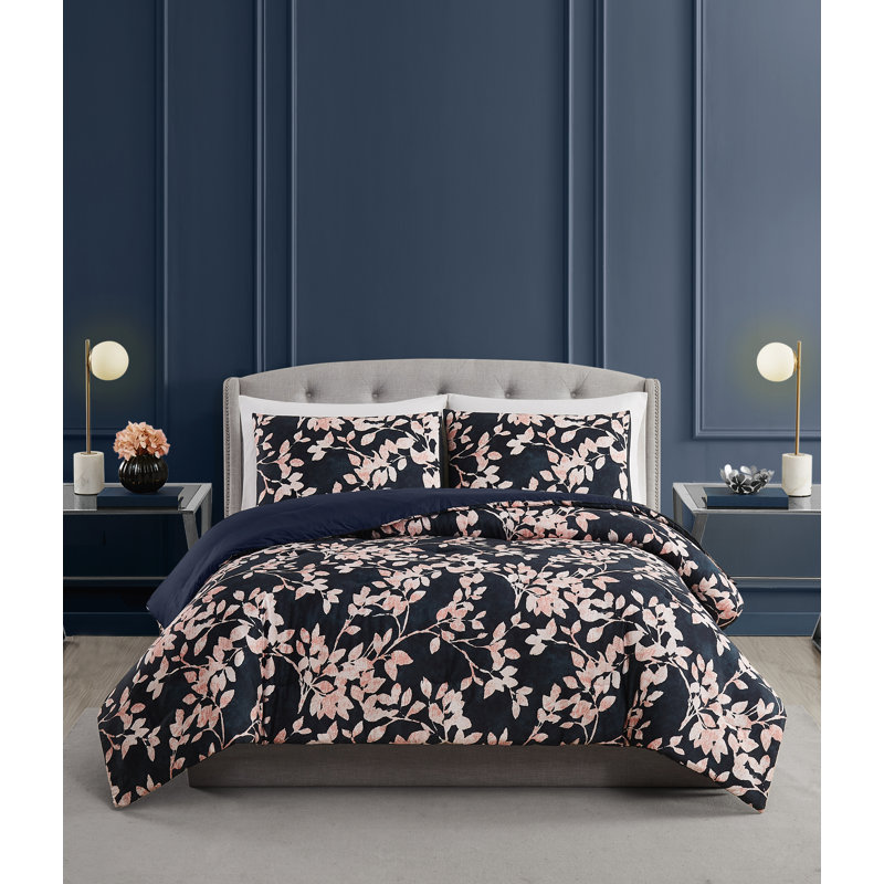 Ensemble de literie Vince Camuto Amaya, Housse de couette pour grand lit + 2 taies décora