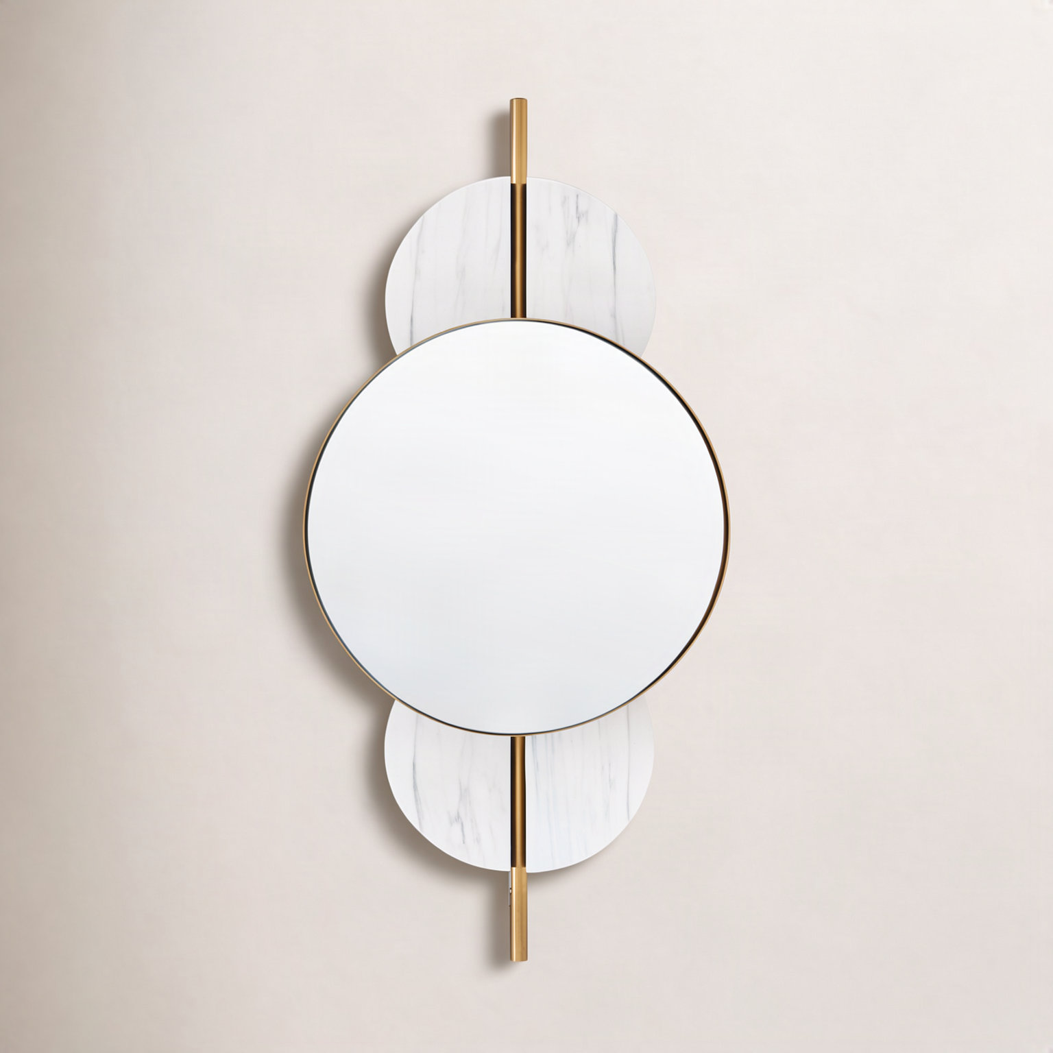 Lori Metal Elongated Wall Mirror, White