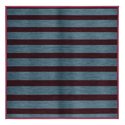 Tapis rouge à rayures horizontales lavable à la machine