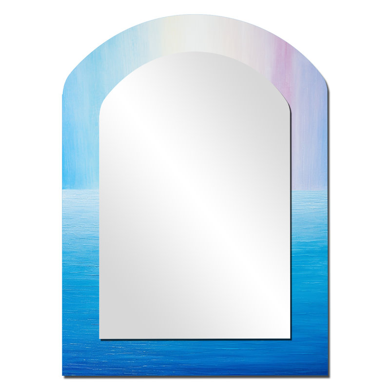 «Blue Spectral Solitude», miroir mural décoratif à formes abstraites, miroir asymétrique moderne, impression d'art en métal