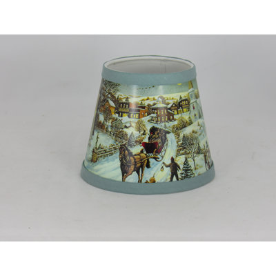 Christmas Scene Paper Candle Clip-on Lamp Shade