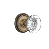 Classic Rosette with Round Clear Crystal Door Knob