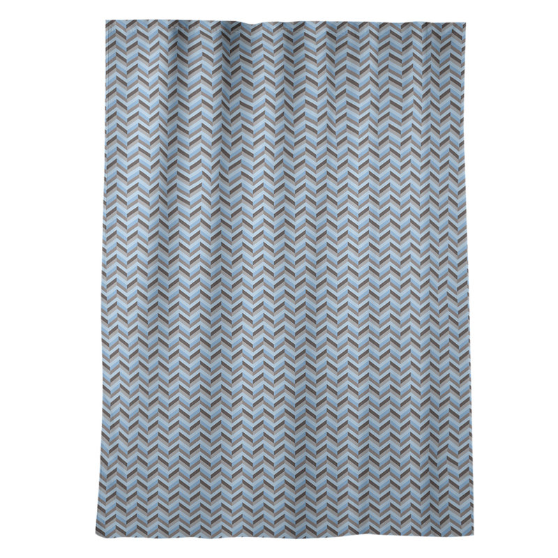 Panneau de rideau simple occultant et isolant avec passe-tringle pastel window Avicia, Bleu / Brun