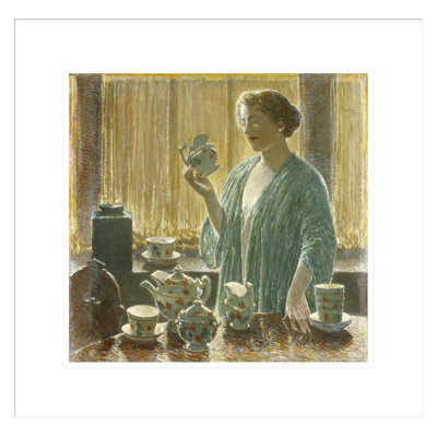 Strawberry Tea Set by Childe Hassam -Framed Giclee Print