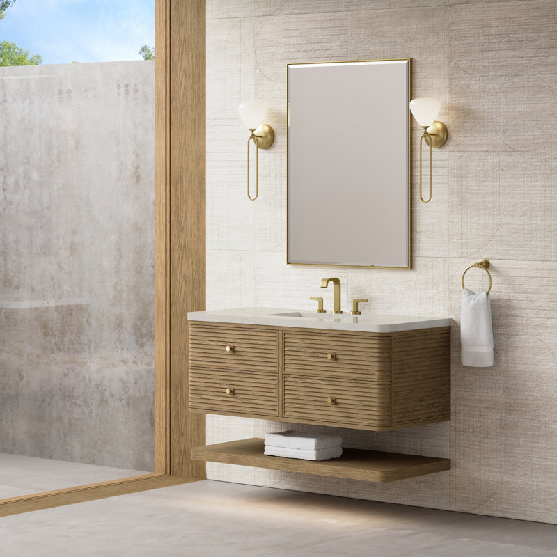 Allamari 48" W Single Vanity, 8" Widespread, Dune Mist, Siberian Silestone