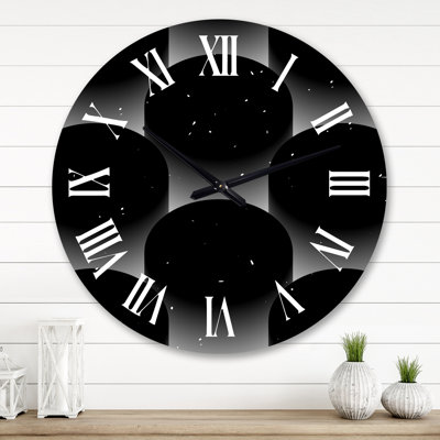 Minimal Abstract Shapes in Retro Colors III Wall Clock