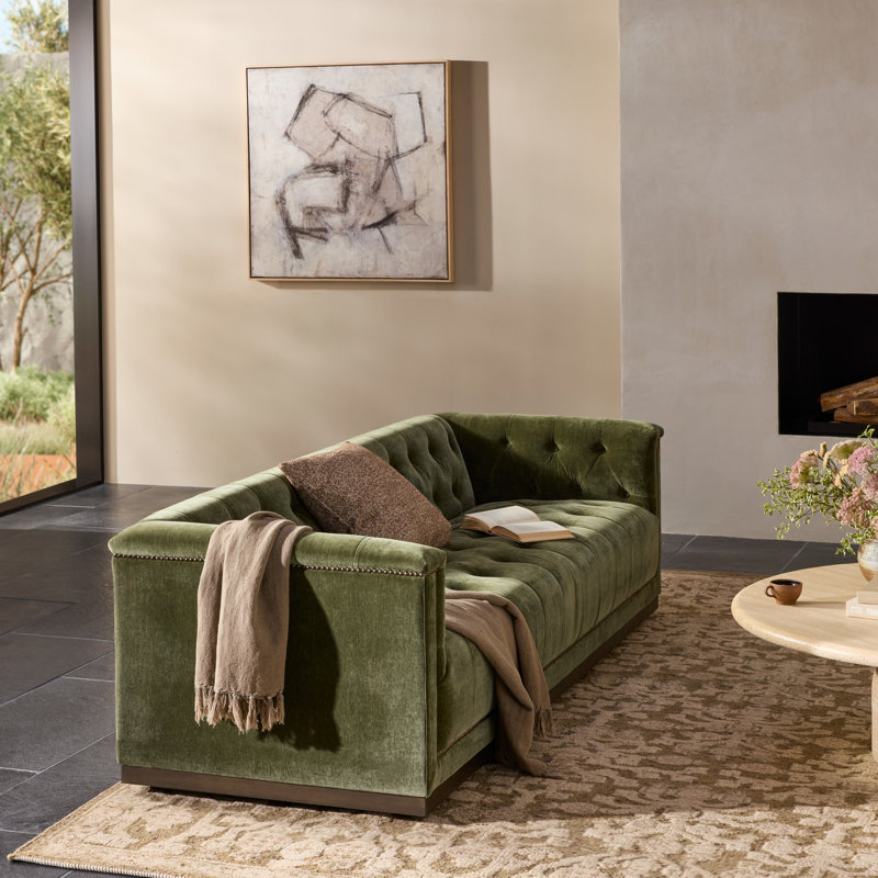 Chirlin Upholstered 95'' Sofa, Amici Moss