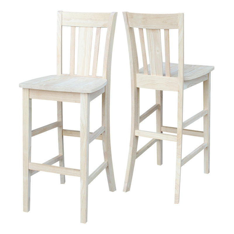 5 Piece Square Top Bar Height Dining Set With Four Matching San Remo Bar Height Slat Back Stools