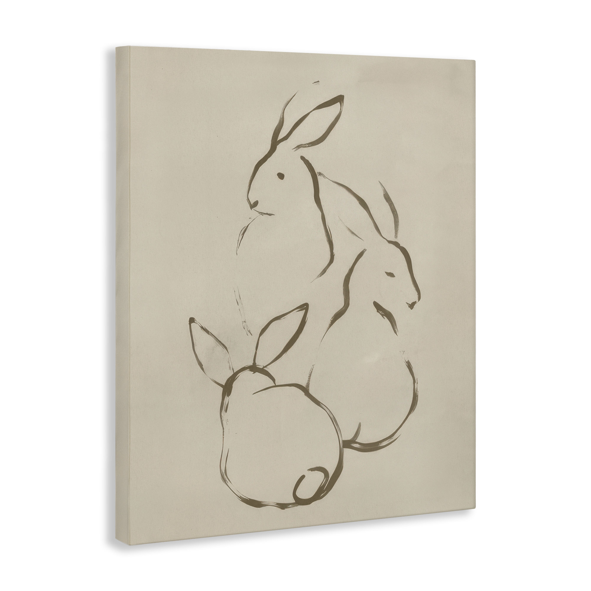 Rosalind Wheeler Earthtone Rabbit Sketch Canvas Wall Art by June Erica ...