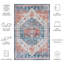 Tucson Vintage Look Machine Washable Non-Slip Area Rug in Rust & Blue-891750082
