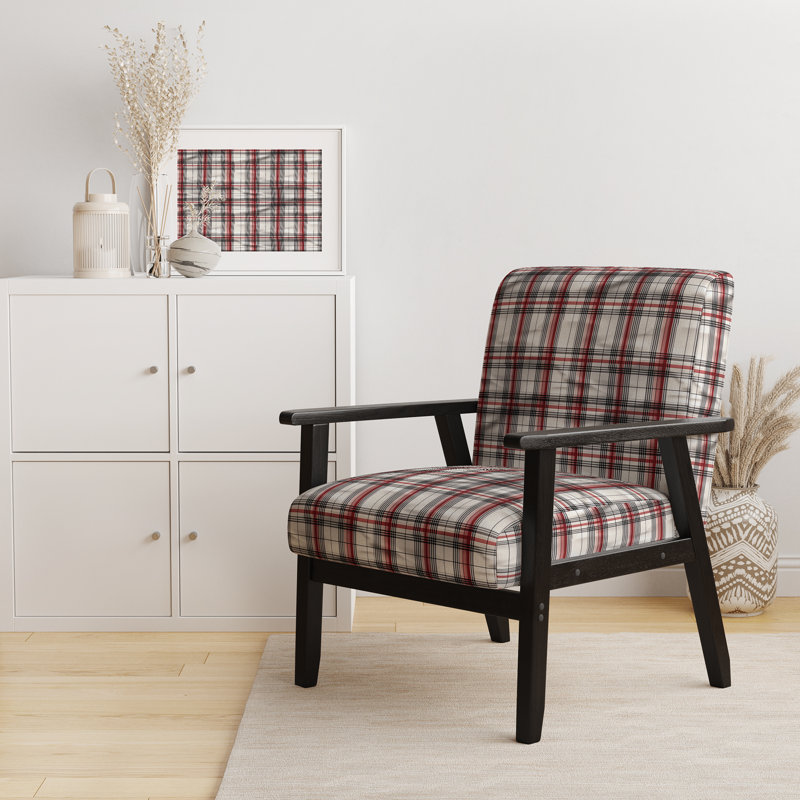 Chaise avec accoudoirs rembourrée Rustic Farmhouse Plaid