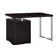 Bureau Cappuccino avec structure en métal et options de rangement 3 au fini exquis