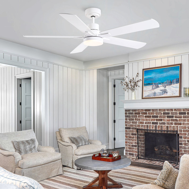Ventilateur de plafond 52 po avec lumière Lowe, Blanc