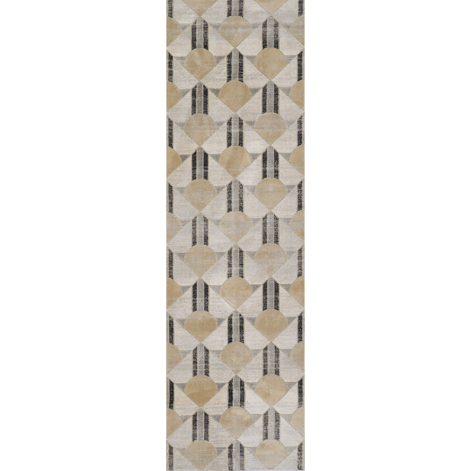 Solage Pink, Ivory; Charcoal Rug, Runner 2'2'' x 7'7''