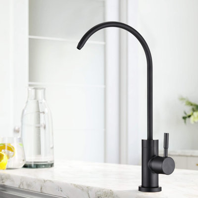 Drinking Faucet For Kitchen - Stainless Steel Material, 360 Rotatable, , No Splash, Matte Black Hue Water Filter Steel, Rotation, Dirt, Leakage,