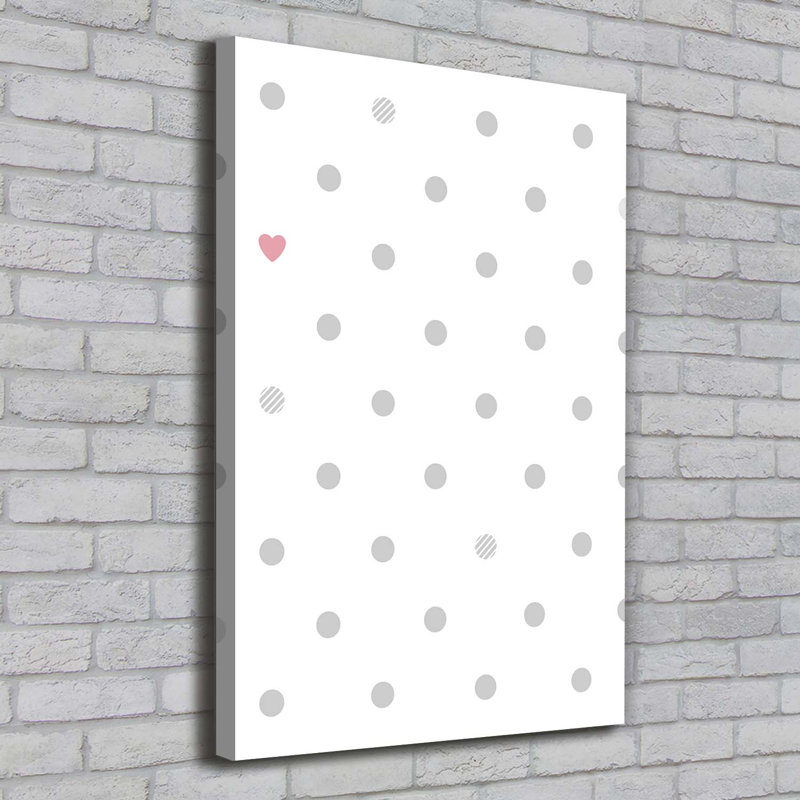 Dots And Hearts - Wrapped Canvas Print