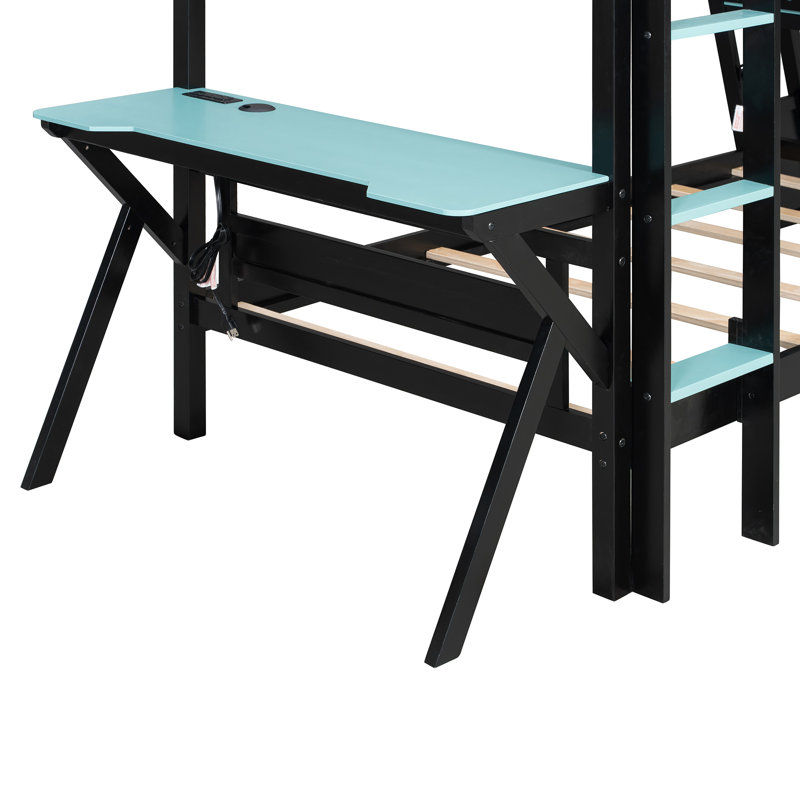 Lits simples superposés contemporains, structure en bois avec configuration de jeu pour la maison
