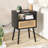 Forevich Rattan Nightstands End Side Table With Charging Station Natural-100969595