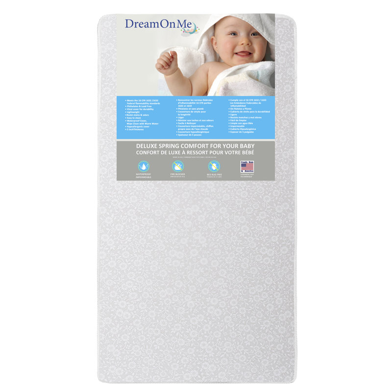 White Gel Memory Foam Waterproof Crib and Toddler Mattress