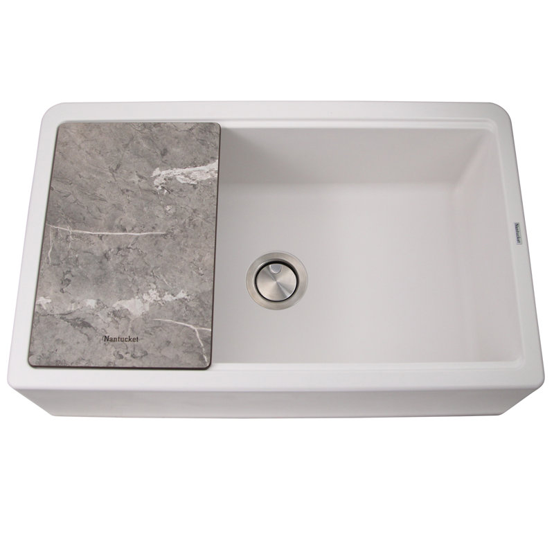 Plymouth 33'' L Single Basin Kitchen Sink, White