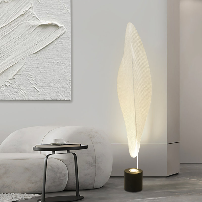 Black+White Iron+Acrylic Free form Floor Lamps