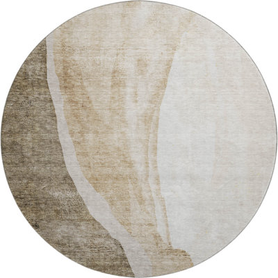 Premium Machine Washable Prisco Brown Rug