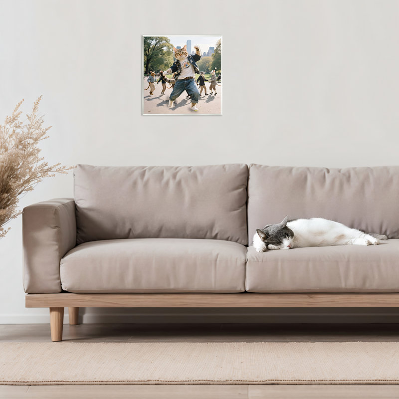 Élégante plaque murale «Cat Dancing in Park» par CAD Designs
