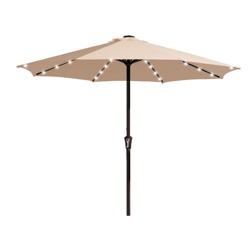 Parasol de marché avec manivelle Beka, Beige, H 99,6 po x l 132 po x P 132 po